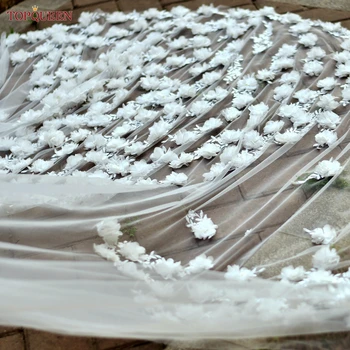 TOPQUEEN Цветочная свадебная фата для невесты из Мантильи в Соборе Невесты Длиной 5 метров с 3D цветами, Свадебная фата из Мантильи в Соборе v123