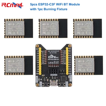 Модуль RCmall ESP32-C3F WiFi + BT, 32-разрядный одноядерный процессор RISC-V, флэш-модуль 4 МБ, 5 шт. Модуль + 1 шт. устройство для записи ESP8266