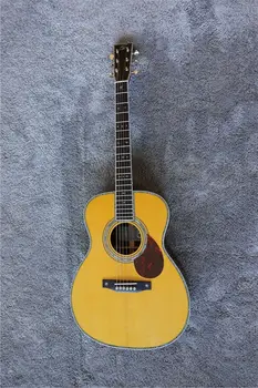 ААААА, полностью твердая европейская ель, палисандровая гитара OM42 45 ручной работы, акустическая гитара OM Byron, может поставляться от нас