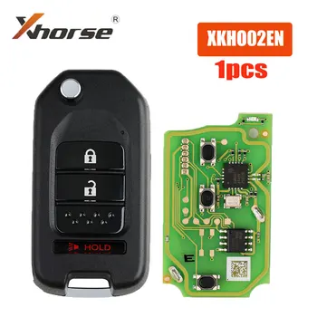 1ШТ Xhorse XKHO02EN Проводной Дистанционный ключ Флип 2 + 1 Кнопки Работают с Xhorse VVDI Key Tool Автомобильный Дистанционный ключ для Honda Remote Control Key
