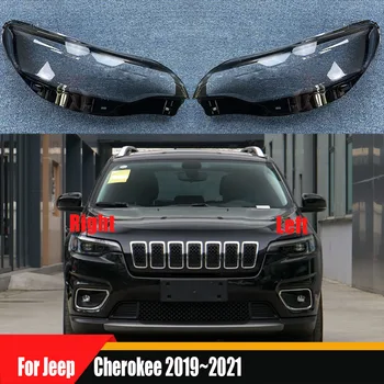 Для Jeep Cherokee 2019 ~ 2021, Налобный фонарь, прозрачный абажур, Маски, Крышка фары, Объектив из оргстекла