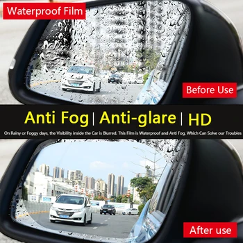 Водонепроницаемая пленка для зеркала заднего вида автомобиля, Защитная пленка Против запотевания, с антибликовым покрытием, Защита от дождя на боковом стекле Автомобиля, HD непромокаемая пленка