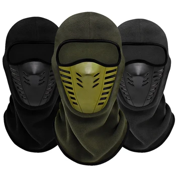 Мотоциклетная ветрозащитная маска, Флисовая Солнцезащитная термальная маска для лица, балаклава для езды на мотоцикле, Зимняя лыжная маска