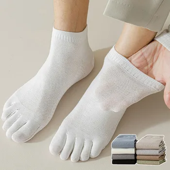3 пары мужских носков с пальцами, Хлопковый дышащий мужской носок, впитывающий пот, Эластичные спортивные носки для бега Sokken с пятью пальцами