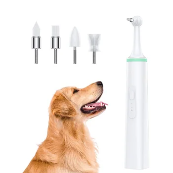 Электрическая зубная щетка для домашних животных с 4 насадками, ультразвуковое средство для удаления пятен, налета, вибрационный очиститель