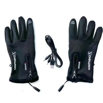 USB электрические перчатки для рыбалки с подогревом, 5 пальцев, полный вынос тепла, диспетчер, зимние велосипедные охотничьи теплые перчатки, прикосновение голых пальцев