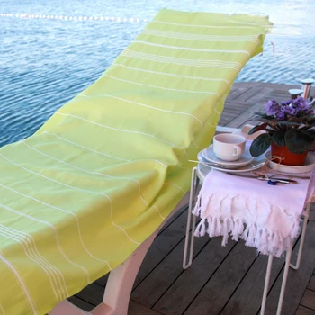 Банное полотенце Лимонно-желтого цвета, Впитывающее Турецкое Хлопчатобумажное Банное полотенце, Многофункциональное Пляжное полотенце в белую полоску с бахромой, Текстиль для дома