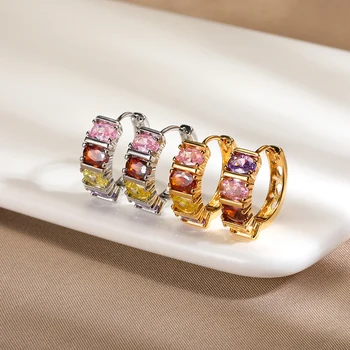 Изысканные Циркониевые серьги-кольца Для женщин, подарки для вечеринок, Роскошные ювелирные изделия с Кристаллами, Мода 2022, букле орель, женский