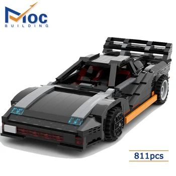 2077 Турбо Городской спортивный автомобиль, высокотехнологичный автомобиль Moc, строительный блок, модель, кирпичи, Подарки, игрушки для детей