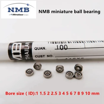 50шт NMB Minebea высококачественный размер отверстия подшипника (ID) 1 1.5 2 2.5 3 4 5 6 7 8 9 10 мм миниатюрные шарикоподшипники с глубоким пазом
