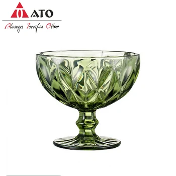 Серия ATO ретро зеленого цвета с тиснением большого и среднего размера, стакан для воды, стакан для сока, стакан для мороженого
