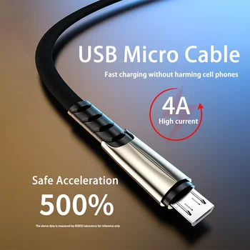2 шт USB Micro Кабель 4A Кабель для быстрой зарядки данных Samsung Xiaomi Huawei Планшет мобильный телефон Android USB зарядное устройство Зарядный шнур