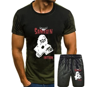 Футболки Samhain Initium в стиле панк-рок, черные мужские футболки размера S-3XL