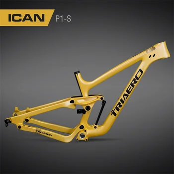 ICAN Hot Sale Настроила Карбоновую велосипедную раму MTB с подвеской 27,5er Trail с задним амортизатором P1 размером 130 мм 200x51 мм
