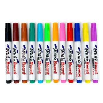 12 цветов маркеров для белой доски, Стираемые цветные маркеры, Жидкие меловые ручки для школьной Офисной доски, Классная доска