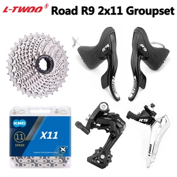LTWOO R9 2x11 Скоростные Переключатели Скоростей для Шоссейных Велосипедов 22S FD + RD + KMC X11 Цепные Кассеты 11V Groupset для R7000 R5800 2X11V Completo Kit