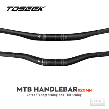 Велосипедный Руль TOSEEK Carbon AM DH MTB, Руль 820 мм, Удлинитель для бездорожья, Руль в форме Ласточки, 31,8 мм, Запчасти Для Велосипеда