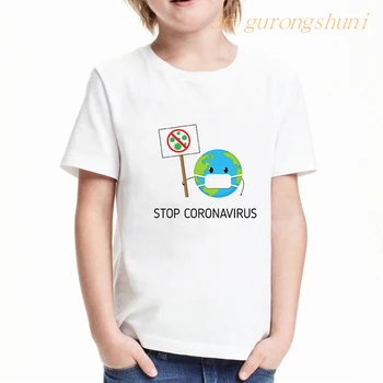 Стоп, детская одежда, детская футболка для мальчиков, забавные детские футболки, одежда для девочек, футболка с рисунком для девочек, детская футболка kawaii