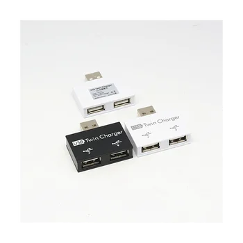 Портативный Мини-USB-концентратор На 2 Порта Зарядное Устройство Концентратор Адаптер USB-Разветвитель Двойной USB-Удлинитель для Зарядки Телефона Компьютера Белый