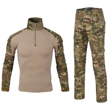 Армейская военная форма, Тактический Камуфляжный костюм, мужская боевая рубашка с длинным рукавом, Брюки-карго, снаряжение для страйкбола, Уличные мужские комплекты MY340