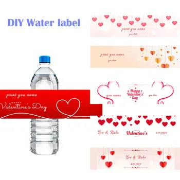 30шт Индивидуальная Свадебная этикетка на День Святого Валентина с надписью Love Water Bottle Labels Имя Дата Свадебная вечеринка Украшение ко Дню Святого Валентина