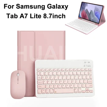 Для Galaxy Tab A7 Lite 8,7-дюймовый чехол с клавиатурой Мышь, Съемная крышка клавиатуры для Samsung Tab A7 Lite SM-T220/T225/T227
