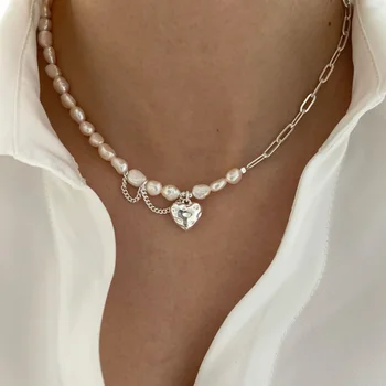 Нежный Элегантный Серебряный цвет, ожерелье с жемчугом в стиле барокко, женская мода, модный дизайн, универсальные ювелирные изделия, подарок на День Святого Валентина