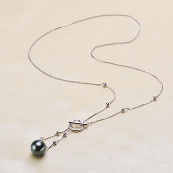 Цепочка с жемчужной подвеской из стерлингового серебра S925, женские компоненты для ожерелья с жемчужной подвеской 