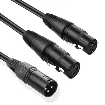 Новый дизайн от 1XLR штекера до 2XLR штекера микрофонного кабеля микрофон XLR аудиокабель для динамика hifi