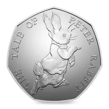 2017 Великобритания 50 Р Памятная монета Peter Rabbit в прозрачной круглой коробке100% Оригинал