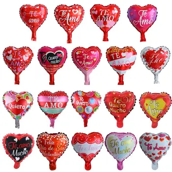 10шт 10-дюймовые испанские воздушные шары из фольги TE AMO Красное сердце любви globos свадьба, День Святого Валентина, декор для вечеринок, принадлежности для вечеринок по случаю дня рождения