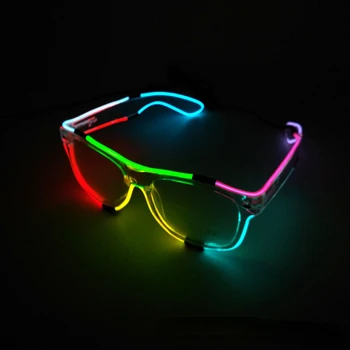 Новые Восьмицветные Иллюзионные EL Светящиеся Очки, многоцветные светодиодные Светящиеся очки, Реквизит для украшения Бала для Праздничной вечеринки