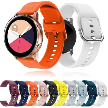 20мм 22мм Силиконовый Ремешок для Samsung Galaxy Watch Active 2 Watch 3 45мм 42мм Gear S2 Ремешок Для Часов Браслет Ремешок для Amazfit GTS 2e